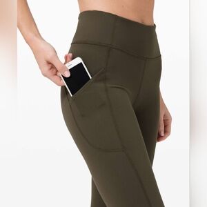 Lululemon Invigorate High-Rise Tight 25" Dark Olive Everlux Size 6